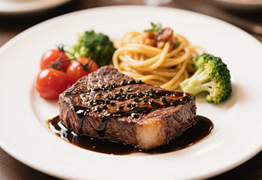 Beef steak with black pepper