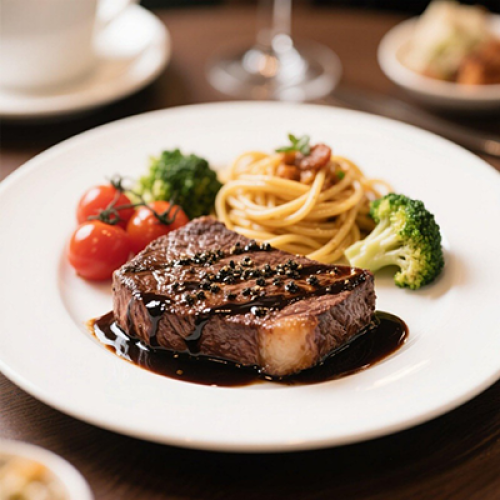 Beef steak with black pepper: YINGHOK black pepper sauce pairs perfectly with steak.