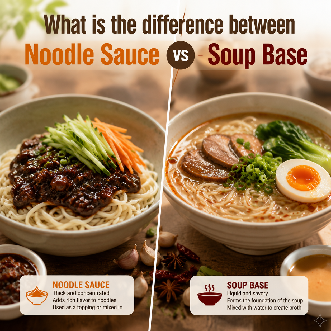 the Difference Between Noodle Sauce and Soup Base