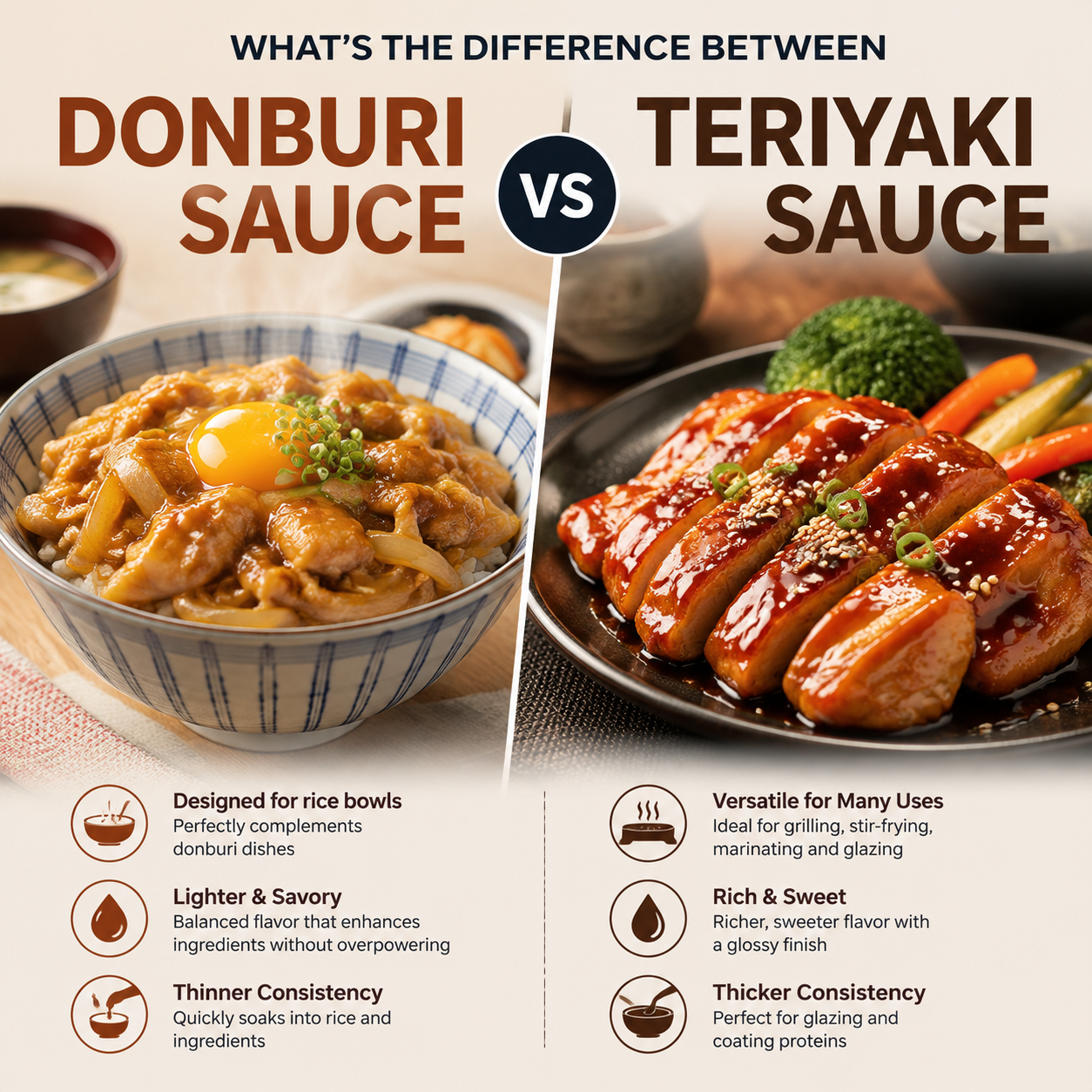 Donburi Sauce and Teriyaki Sauce