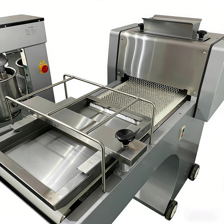 Automatic dough moulder with adjustable rollers