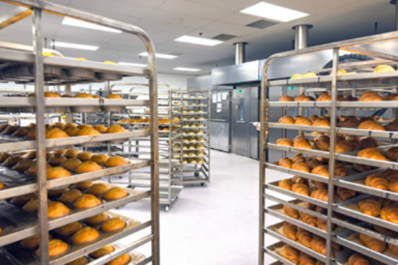 bakery rotating baking oven with rack trolley