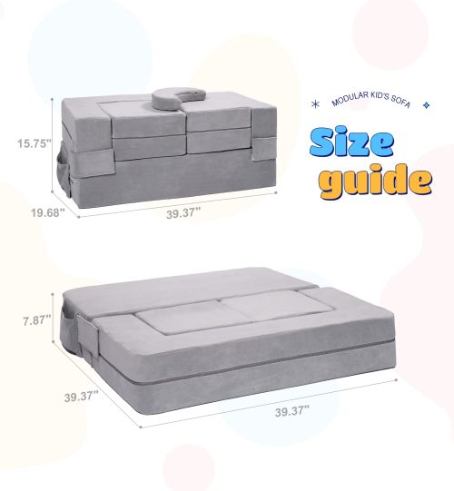 Tender Modular Kids Couch Toddler Foam Sofa Compressed for Kids Soft & Safe Indoor Playing