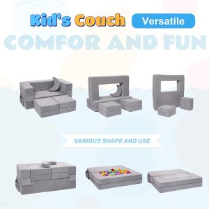 Tender Modular Kids Couch Toddler Foam Sofa Compressed for Kids Soft & Safe Indoor Playing