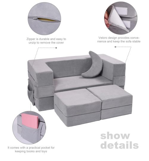 Tender Modular Kids Couch Toddler Foam Sofa Compressed for Kids Soft & Safe Indoor Playing