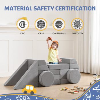 Toddler Play Couch - Soft Modular Foam Sofa Safe for Kids Playroom modular kids couch