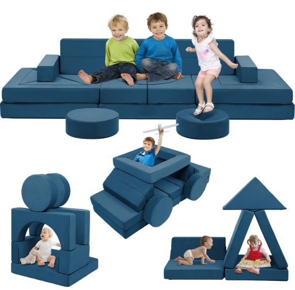 Modular Kids Play Sofa - Soft Foam Couch Nugget Play Couch for Toddlers Safe Indoor Play