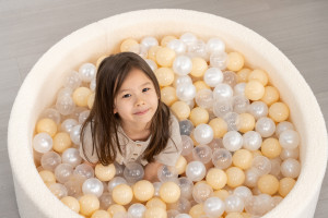 Pearl-Toned Ball Pit: A Sensory Oasis of Safety and Play