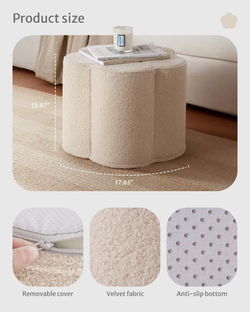 Custom Kids Pouf Children Ottoman for Playtime with Soft Foam Filling