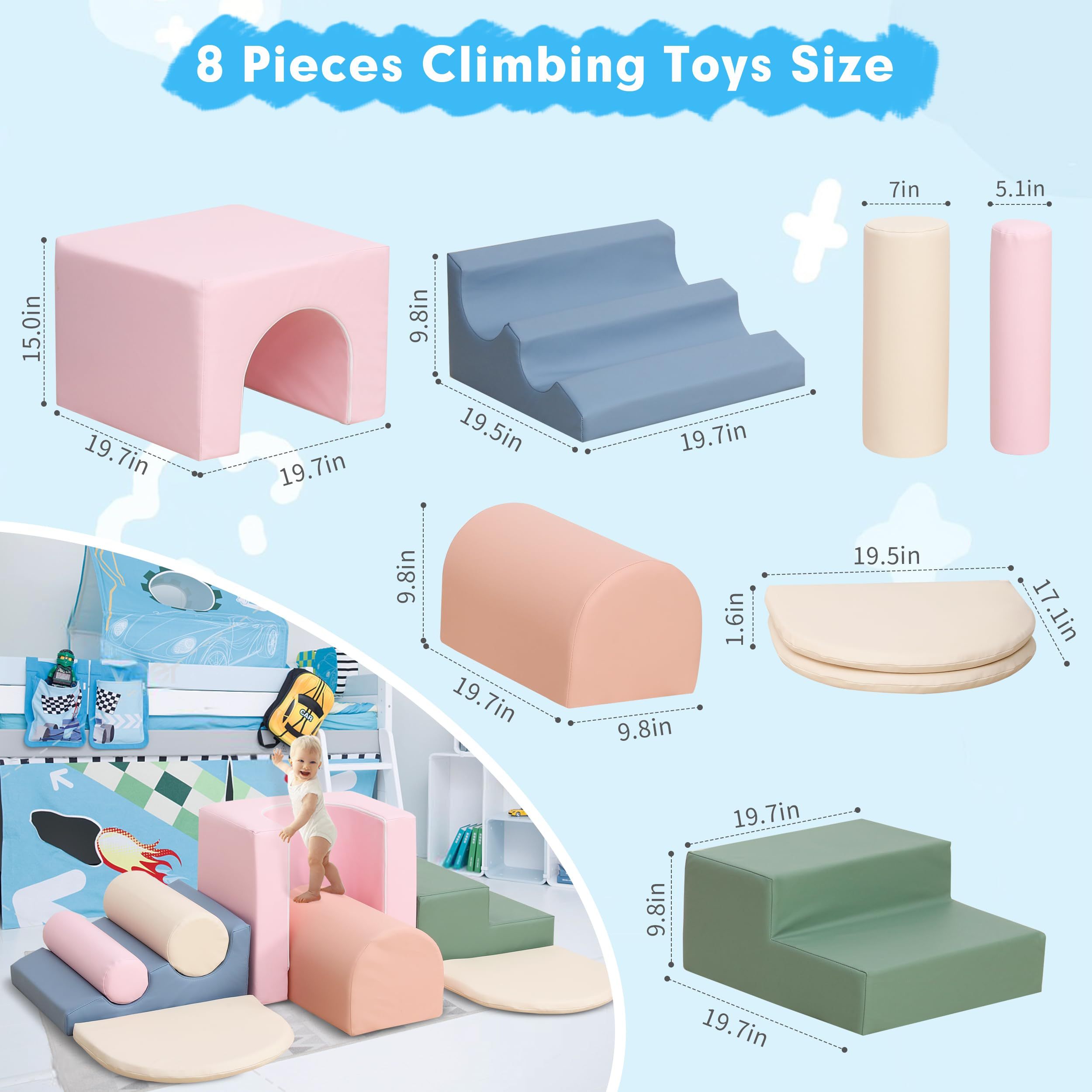 Foldable Kids Soft Sofa 2 In 1