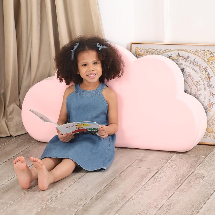 Custom Kids Sofa with Cloud Back Pillow for Reading and Playtime
