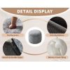 Tender Playful Soft Pink Faux Fur Round Ottoman for Cozy Bedroom or Lounge