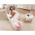 Tender Playful Soft Pink Faux Fur Round Ottoman for Cozy Bedroom or Lounge