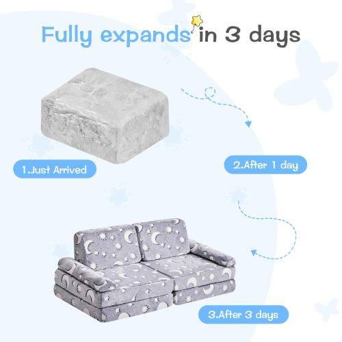 Factory Custom Modular Kids Sofa with Glow-in-the-Dark Stars for Playroom