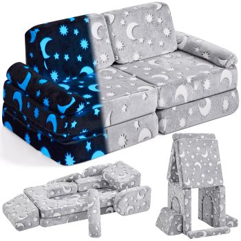 Factory Custom Modular Kids Sofa with Glow-in-the-Dark Stars for Playroom