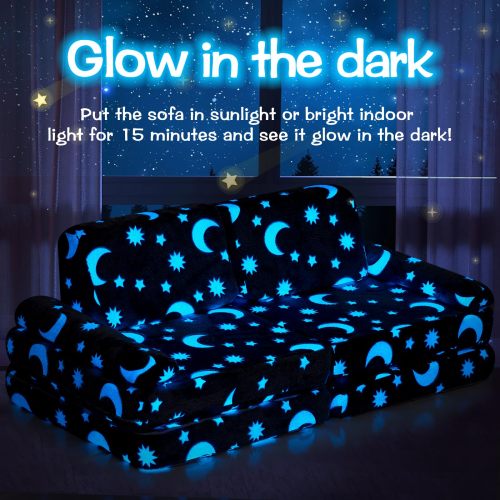 Factory Custom Modular Kids Sofa with Glow-in-the-Dark Stars for Playroom
