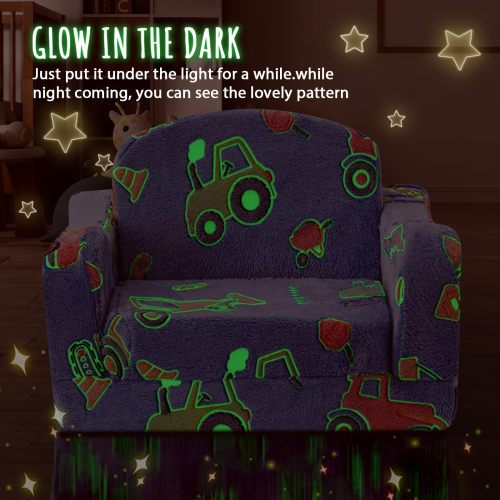 Factory Custom 2-in-1 Toddler Sofa Chair – Soft Plush Convertible Couch to Lounger