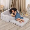 Factory Custom Extra Wide 2-in-1 Toddler Sofa – Convertible Sherpa Couch to Lounger