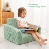 Factory Custom 2-in-1 Toddler Couch – Soft Flannel Flip Open Sofa Green Lounger