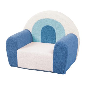 Customizable Toddler Sofa in Blue Rainbow Theme for Babyroom and Playroom