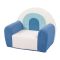 Customizable Toddler Sofa in Blue Rainbow Theme for Babyroom and Playroom