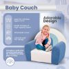 Customizable Toddler Sofa in Blue Rainbow Theme for Babyroom and Playroom