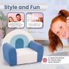 Customizable Toddler Sofa in Blue Rainbow Theme for Babyroom and Playroom