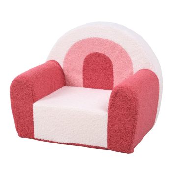 Customizable Toddler Sofa in Pink Rainbow Theme for Babyroom and Playroom