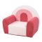 Customizable Toddler Sofa in Pink Rainbow Theme for Babyroom and Playroom