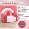 Customizable Toddler Sofa in Pink Rainbow Theme for Babyroom and Playroom