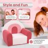 Customizable Toddler Sofa in Pink Rainbow Theme for Babyroom and Playroom