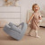 Convertible Toddler Sofa in Light Gray with Soft Cushion for Reading Napping and Playtime