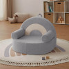 Convertible Toddler Sofa in Light Gray with Soft Cushion for Reading Napping and Playtime