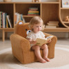 Custom Made Square Toddler Chair with Foam Cushion and Cartoon Bear Design for Reading