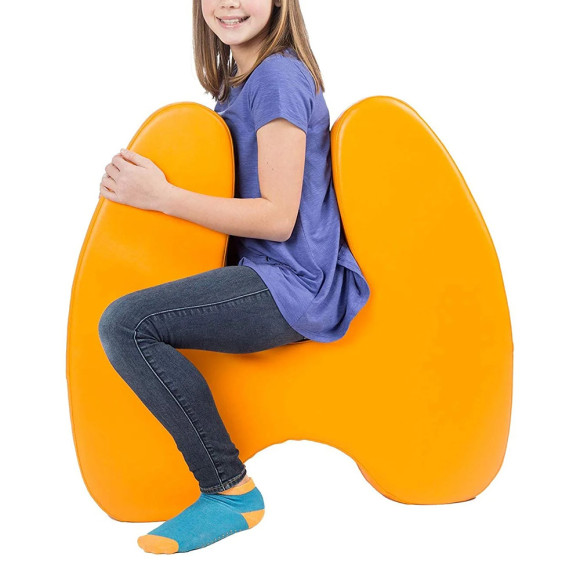 Custom Made Sensory Seat in Orange for Kids with Special Needs Soft Squeezie Therapy Cushion