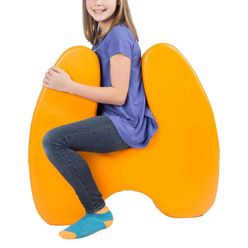 Custom Made Sensory Seat in Orange for Kids with Special Needs Soft Squeezie Therapy Cushion