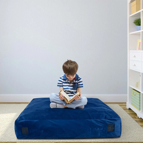Factory Direct Soft Crash Pad for Kids with Blue Velvet Cover and Foam Blocks