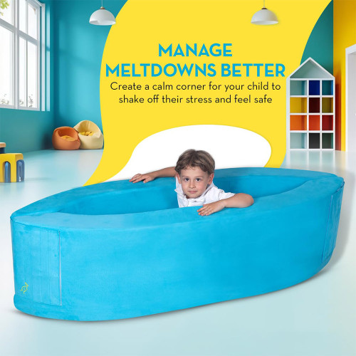 Adjustable Sensory Foam Canoe Chair for Kids with Compression Support for Therapy Use