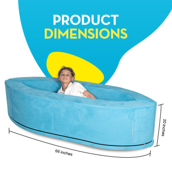 Adjustable Sensory Foam Canoe Chair for Kids with Compression Support for Therapy Use