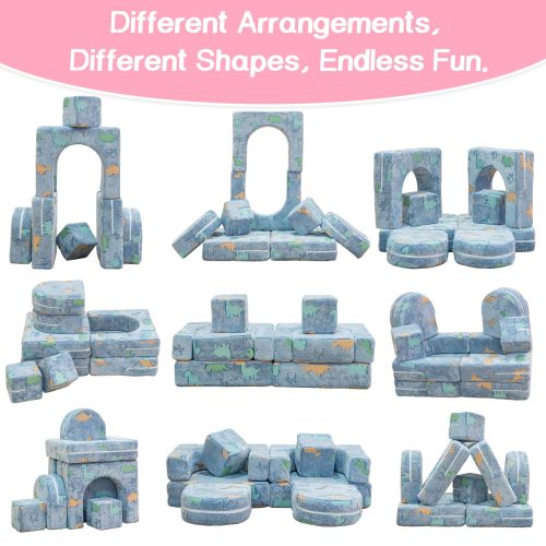 OEM&ODM Modular Kids Play Couch with Glow in the Dark Foam for Imaginative Playroom Setup