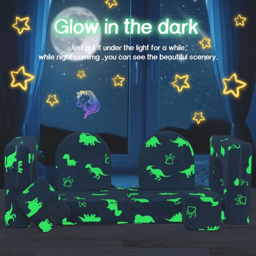 OEM&ODM Modular Kids Play Couch with Glow in the Dark Foam for Imaginative Playroom Setup
