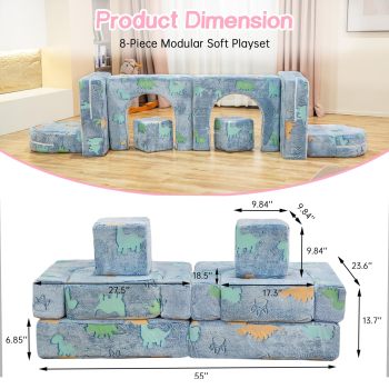 OEM&ODM Modular Kids Play Couch with Glow in the Dark Foam for Imaginative Playroom Setup