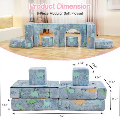 OEM&ODM Modular Kids Play Couch with Glow in the Dark Foam for Imaginative Playroom Setup