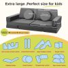 Custom Modular 18PCS Kids Foam Play Couch Set for Playroom and Bedroom Fort Building Fun
