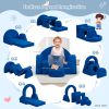 OEM&ODM Factory 7 PCS Modular Kids Play Couch Nugget Foam Cushion for Bedroom Playroom Blue-Single