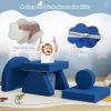 OEM&ODM Factory 7 PCS Modular Kids Play Couch Nugget Foam Cushion for Bedroom Playroom Blue-Single