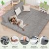 8 PCs Modular Kids Play Couch - Convertible Foam Sofa for Toddlers Grey