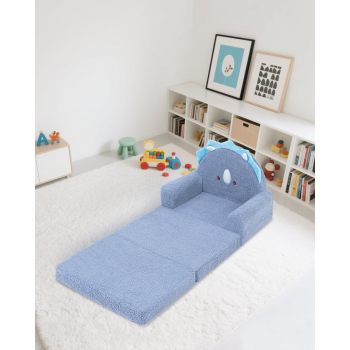 Customizable Sherpa Kids Couch with Triceratops Design for Toddlers Bedroom and Playroom Use