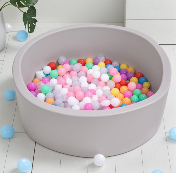 Factory Custom Round Foam Ball Pit in Grey for Toddlers Indoor Play Area