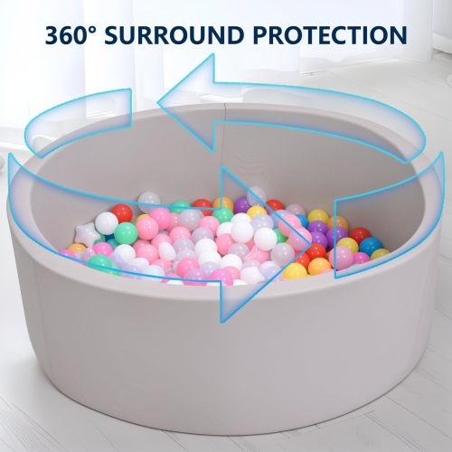 Factory Custom Round Foam Ball Pit in Grey for Toddlers Indoor Play Area